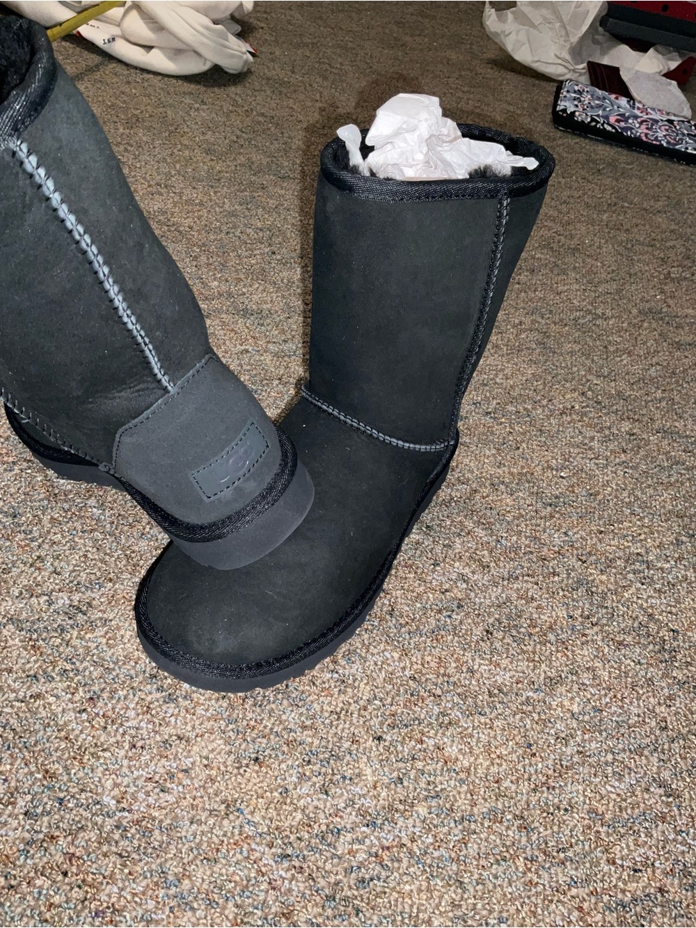 Womens UGG classic short boot ll BLACK 8”shaft height sz6